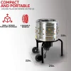 1 HP Electric Chicken Plucker, Stainless Steel, 120VAC, 800W, 280 RPM, 20-Inch Drum, 92 Soft Fingers