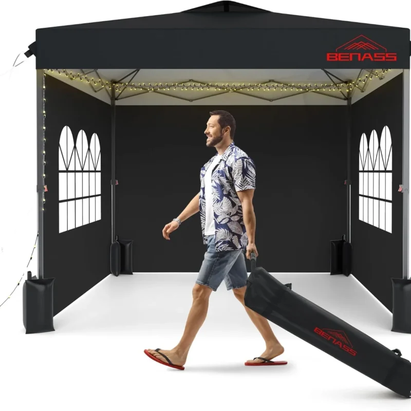 10x10 Pop-Up Canopy Tent With 3 Removable Sidewalls