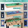 Rioloiuy 12-in-1 Combo Game Table, 48 x 24 x 26.5 inch, Wood-1