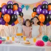 12 Inch Latex Balloons 30Pcs Halloween Party Decorations, Black Orange Confetti Balloons Set for Birthday Party Supplies