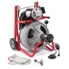 120V Drum Drain Cleaning Snake Auger With 3/8-In. X 75-Ft. Cable, 4-Piece Tool Set And Gloves
