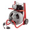 120V Drum Drain Cleaning Snake Auger With 3/8-In. X 75-Ft. Cable, 4-Piece Tool Set And Gloves