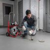 120V Drum Drain Cleaning Snake Auger With 3/8-In. X 75-Ft. Cable, 4-Piece Tool Set And Gloves