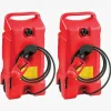 Scepter Flo N' Go DuraMax 14 Gallon Portable Fuel Tank With Pump, 2 Pack, Red