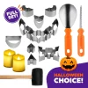 15 Pieces Halloween Pumpkin Carving Kit + Hammer, Professional Stainless Steel Carving Punchers Tools Set, Pumpkin Cutti