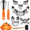 15 Pieces Halloween Pumpkin Carving Kit + Hammer, Professional Stainless Steel Carving Punchers Tools Set, Pumpkin Cutti