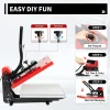 16 in x 20 in Clamshell Semi-Auto Open Heat Press Machine With Slide-Out Function