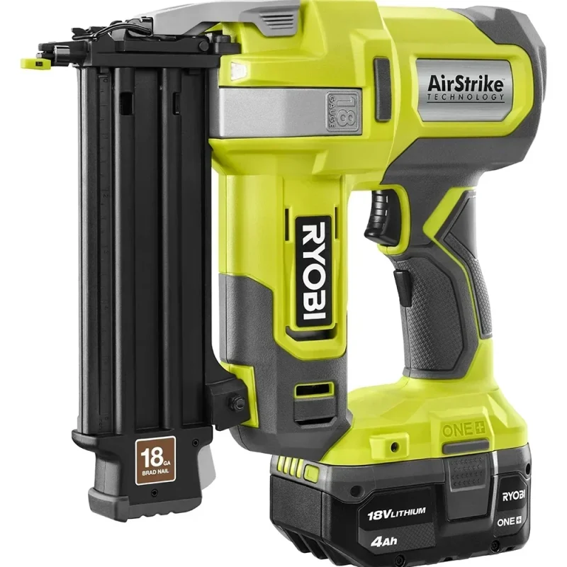 RYOBI 18V ONE+ AirStrike 18GA Brad Nailer Kit - P321 with 4.0 Ah Battery and Charger