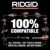 RIDGID 18V 4-Tool Cordless Combo Kit With 2.0 Ah Battery, 4.0 Ah Battery, Charger, Bag And Drywall Cut-Out Tool - R96256