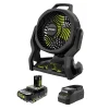 RYOBI Limited Edition 18V ONE+ Hybrid WHISPER SERIES 7-1/2 in. Fan Kit