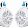 Rockville 8 inch White 2-Way Marine Wakeboard Tower Speaker Pair, 600 Watts - RWB80W
