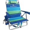 Tommy Bahama 2-Pack Backpack Beach Chairs With Storage Pouch And Towel Bar - 8 Positions, 250 Lbs