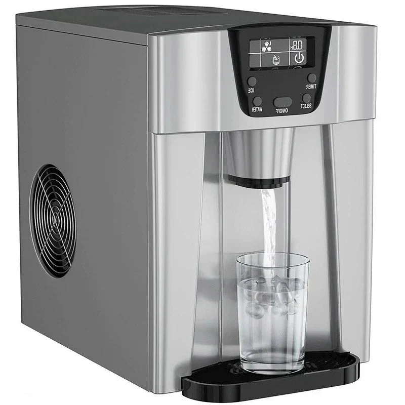 2-in-1 Countertop Ice Maker Water Dispenser, 36 lbs/24H, Black