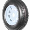 Trailer Tires On Rims ST205/75D15 Load Range C 5 Hole White Spoke - 2-Pack