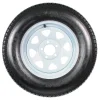 Trailer Tires On Rims ST205/75D15 Load Range C 5 Hole White Spoke - 2-Pack
