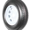 Trailer Tires On Rims ST205/75D15 Load Range C 5 Hole White Spoke - 2-Pack