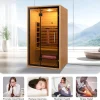 2-Person Red Light Far Infrared Indoor Sauna, 1750W/110V, Canadian Hemlock, 41.33in x 47.24in x 74.80in