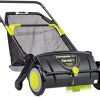 21-Inch Leaf And Grass Push Lawn Sweeper - Black