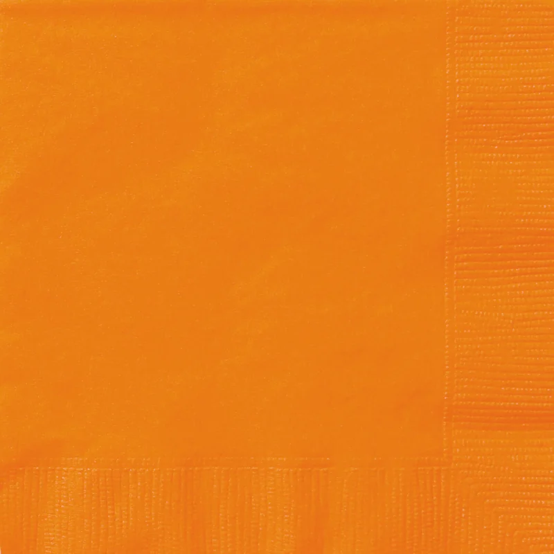 24 Count 6.5IN x 6.5IN Orange Disposable Paper Napkins by Way To Celebrate