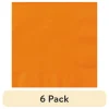 24 Count 6.5IN x 6.5IN Orange Disposable Paper Napkins by Way To Celebrate