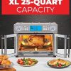 25-Qt. Extra-Large Dual-Zone Air Fryer Toaster Oven With French Doors