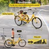 26-Inch 7-Speed Adult Tricycle With Front Basket And Shopping Rack