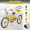 26-Inch 7-Speed Adult Tricycle With Front Basket And Shopping Rack