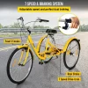 26-Inch 7-Speed Adult Tricycle With Front Basket And Shopping Rack