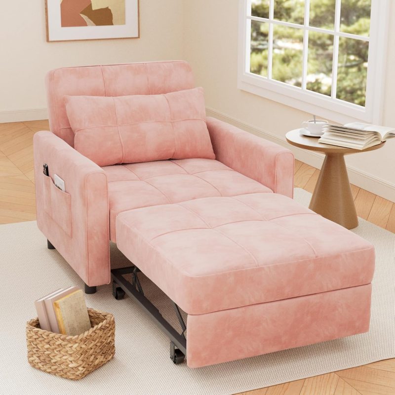 3-in-1 Convertible Pullout Sleeper Chair Bed - 75in x 26in x 17in