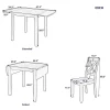 3-Piece Drop-Leaf Wood Dining Table Set With 2 X-Back Chairs - Brown