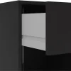 3-Piece Scandinavian Engineered Wood Bedroom Furniture Set With Black 6-Drawer Dresser, 3-Drawer Chest And Nightstand