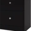 3-Piece Scandinavian Engineered Wood Bedroom Furniture Set With Black 6-Drawer Dresser, 3-Drawer Chest And Nightstand
