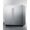 30" Wide Undercounter Frost-Free Side-by-Side Refrigerator-Freezer, Stainless Steel With Locks And Digital Controls