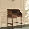 32in Mini Roll-Top Desk With Integrated USB Charging Port