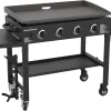 36-Inch 4-Burner Propane Gas Griddle With Flat Top And Side Stands