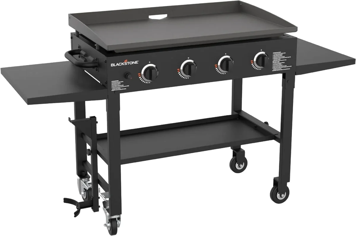 36-Inch 4-Burner Propane Gas Griddle With Flat Top And Side Stands