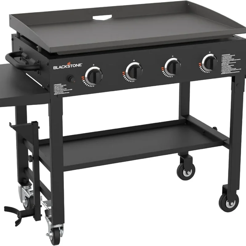 36-Inch 4-Burner Propane Gas Griddle With Flat Top And Side Stands
