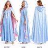 3PCS Fairy Godmother Halloween Costumes for Women, Blue Dress with Cape and Star Wand, Cosplay Outfit for Fairy Parties