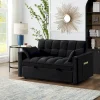 4-in-1 Velvet Pull-Out Sleeper Sofa Bed Loveseat With Reclining Backrest And 2 Side Pockets