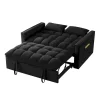 4-in-1 Velvet Pull-Out Sleeper Sofa Bed Loveseat With Reclining Backrest And 2 Side Pockets