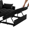 4-in-1 Velvet Pull-Out Sleeper Sofa Bed Loveseat With Reclining Backrest And 2 Side Pockets