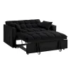 4-in-1 Velvet Pull-Out Sleeper Sofa Bed Loveseat With Reclining Backrest And 2 Side Pockets