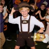 4 Piece Boys Oktoberfest Bavarian Costume Lederhosen Outfit with Hat & Beer Balloon for Traditional Halloween Party Cosp