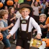 4 Piece Boys Oktoberfest Bavarian Costume Lederhosen Outfit with Hat & Beer Balloon for Traditional Halloween Party Cosp
