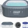 Coleman 4 To 6 Person Square Inflatable Hot Tub With 114 AirJets, Gray - 15442