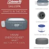 Coleman 4 To 6 Person Square Inflatable Hot Tub With 114 AirJets, Gray - 15442