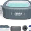 Coleman 4 To 6 Person Square Inflatable Hot Tub With 114 AirJets, Gray - 15442