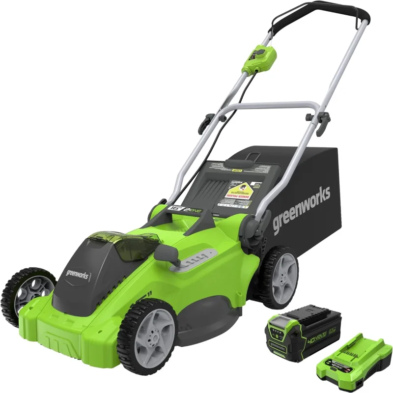 40V 16-Inch Cordless Electric Lawn Mower With 4.0Ah Battery And Charger