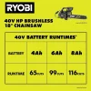 RYOBI 40V HP Brushless 18" Chainsaw Kit - Over 90 Cuts per Charge