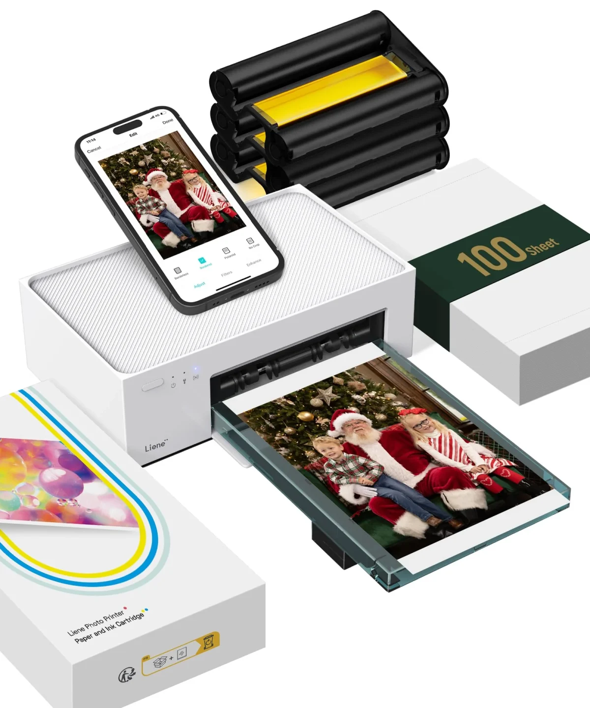 4x6 Photo Printer with Wi-Fi, 100 Sheets, Thermal Dye-Sublimation - Compatible with iPhone and Android